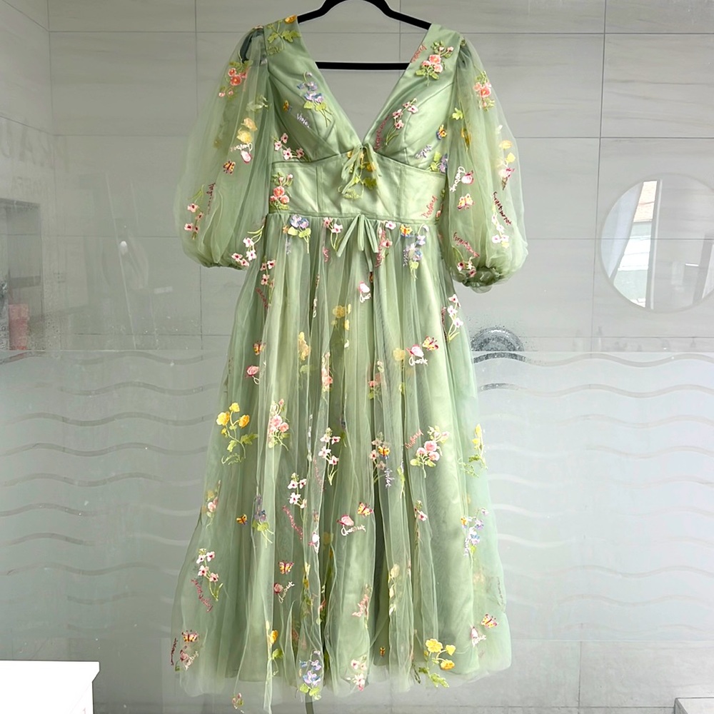 One of a kind, sea green dress handmade in Italy!